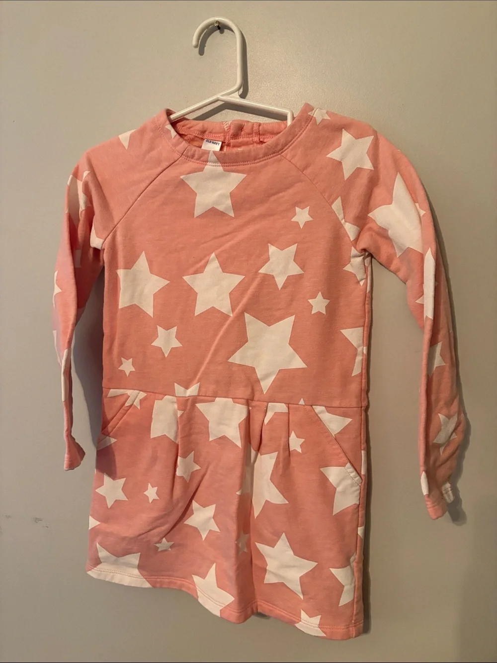Girls' Old Navy Pink Star Print Long-Sleeve Dress